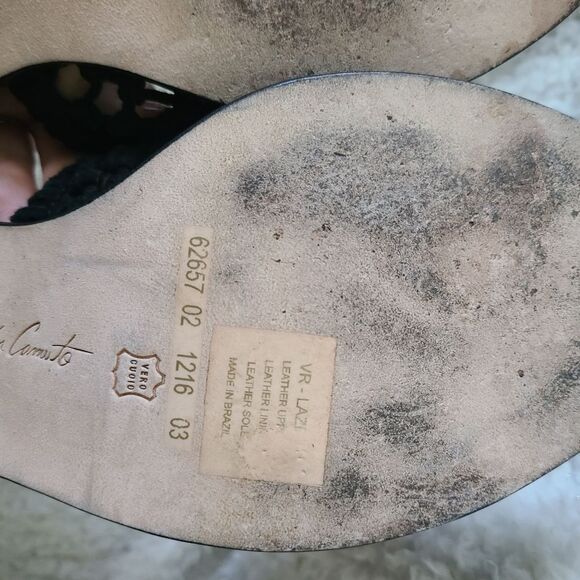 VC John Camuto‎ Lazer Black Leather Knotted Mule Sandals sz 9 - Picture 4 of 7